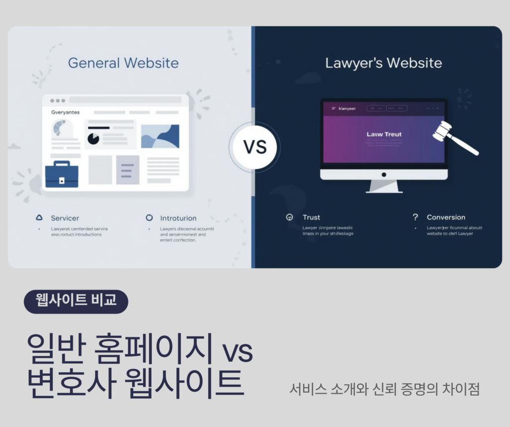 일반 홈페이지와 변호사 웹사이트 구조 차이 비교